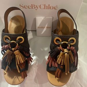 See by Chloe Sandals with open toes and multicolored tassel design
